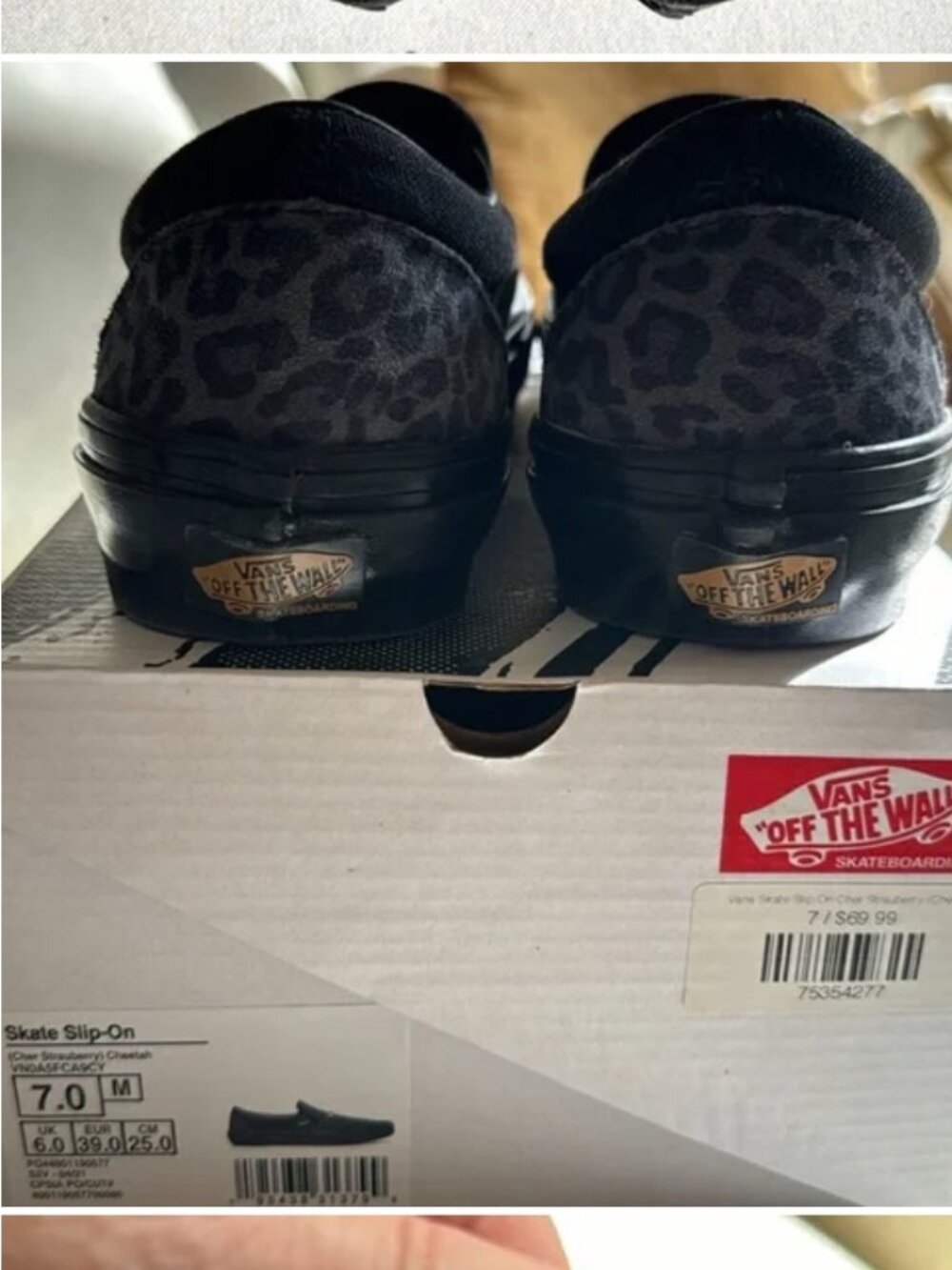 Vans x Cher Strawberry Skate Slip on Cheetah Black gold Women's 8.5 - Picture 4 of 6